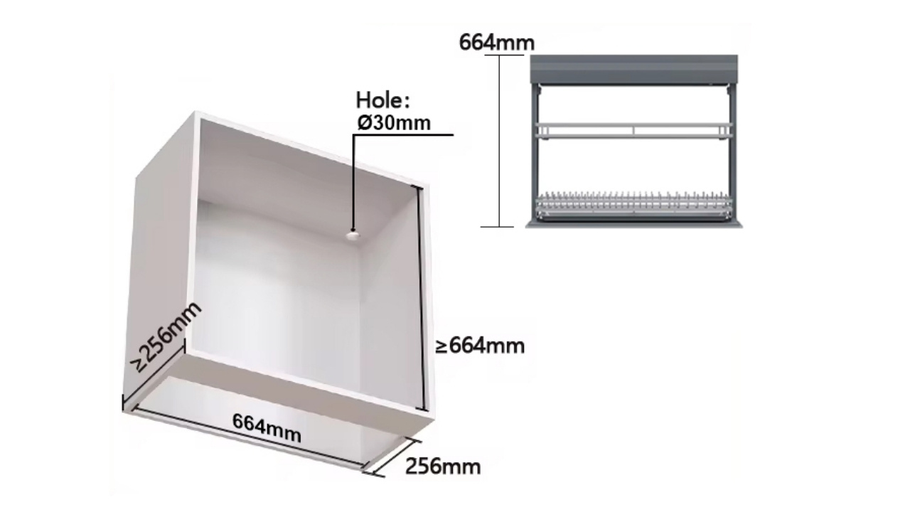 Kích thước giá bát nâng hạ điện Eurogold 700 mm